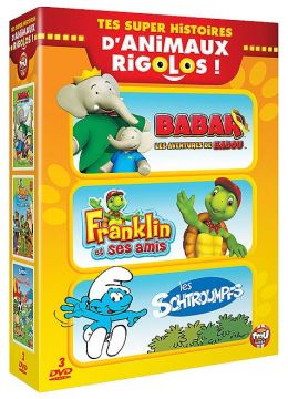 Tes super histoires d'animaux rigolos - Babar, les aventures de Badou + Franklin et ses amis + Les Schtroumpfs